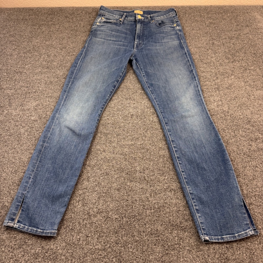 Mother The Swooner Ankle Slice Jeans Women 26 Blue Excellent High Rise Skinny